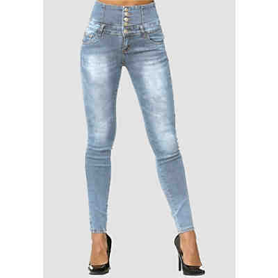 Skinny Jeans Hose High Waist Demin Stretch Shaping Design