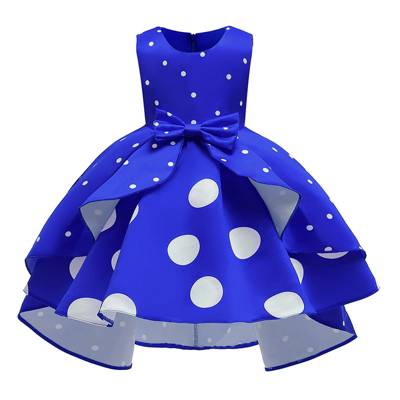 frler frler Abendkleid Gepunktet Kleider für Mädchen blau