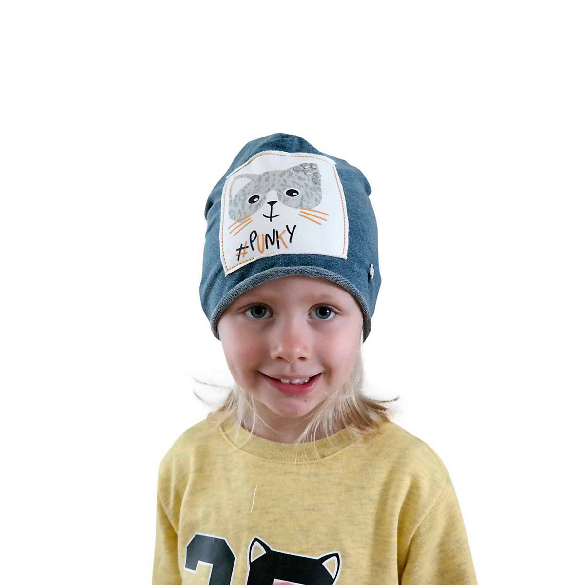 Hilltop Kinder Beanie / Mütze aus Baumwolle für Mädchen und Jungen (1 bis ca. 8 Jahre) für Kinder blau/weiß