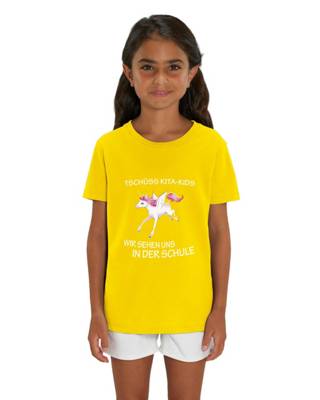 Hilltop Mädchen T-Shirt zur Einschulung für Kinder gelb