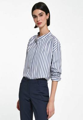 Fadenmeister Berlin Bluse Cotton Langarmblusen blau
