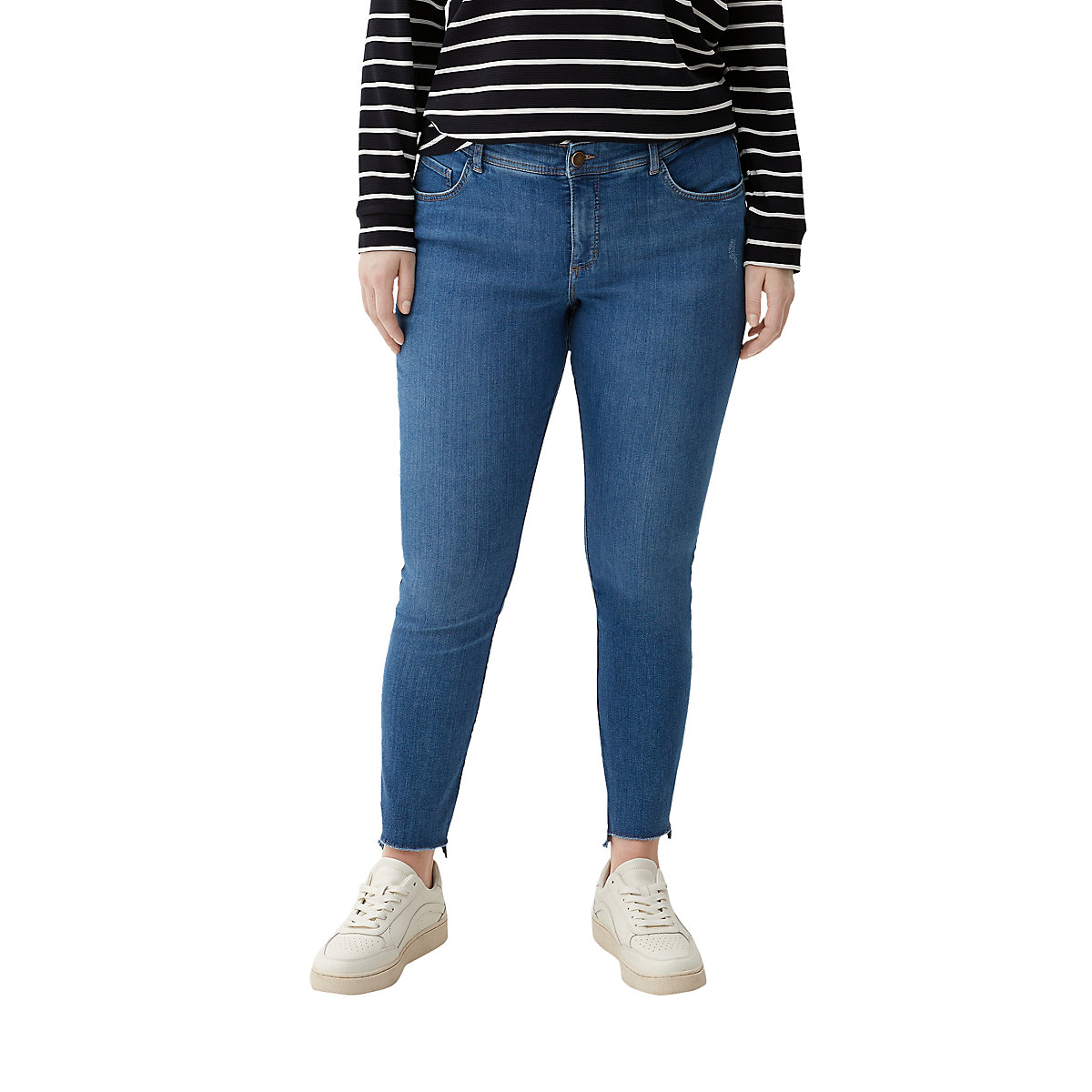TRIANGLE Skinny: Jeans mit Shaping-Effekt Stoffhosen blau