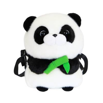 Epik Kinderrucksack Panda-Plüsch-Rucksack schwarz/weiß