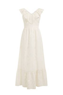WE Fashion Dames maxi-jurk met dessin Kleider weiß