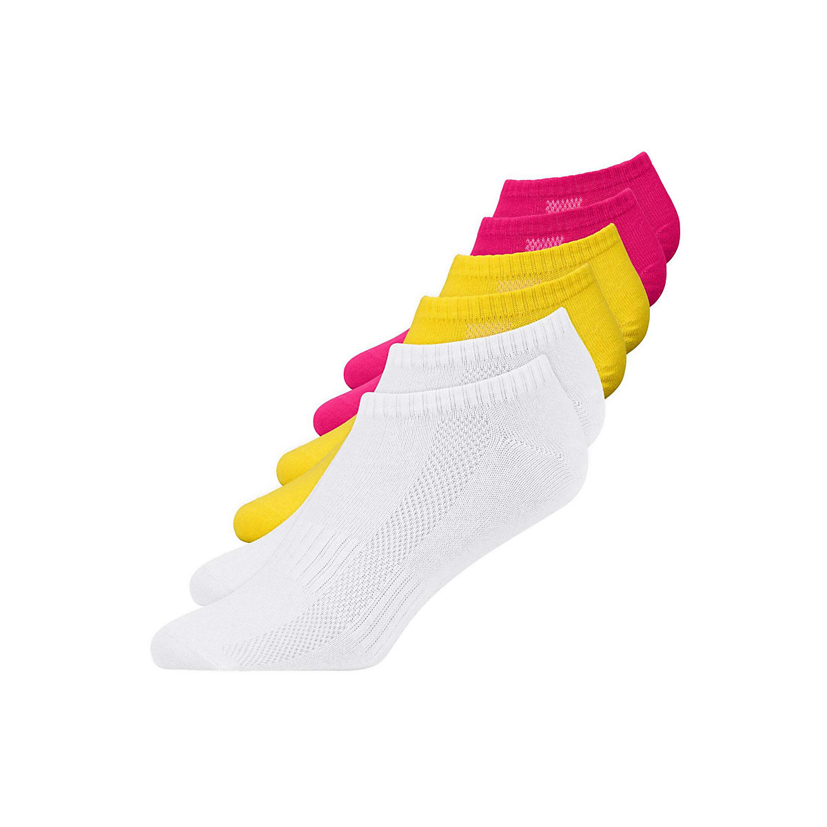SNOCKS Sneaker Socken für Herren & Damen aus Bio-Baumwolle pink/gelb