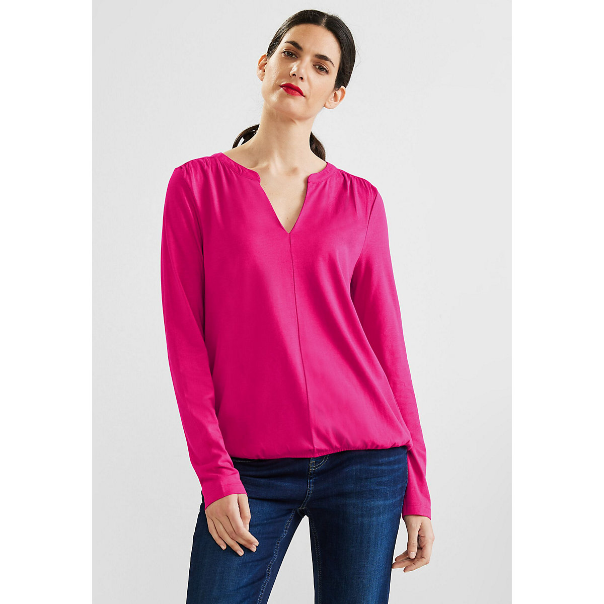 Street One Jersey Shirt in Unifarbe pink/rosa