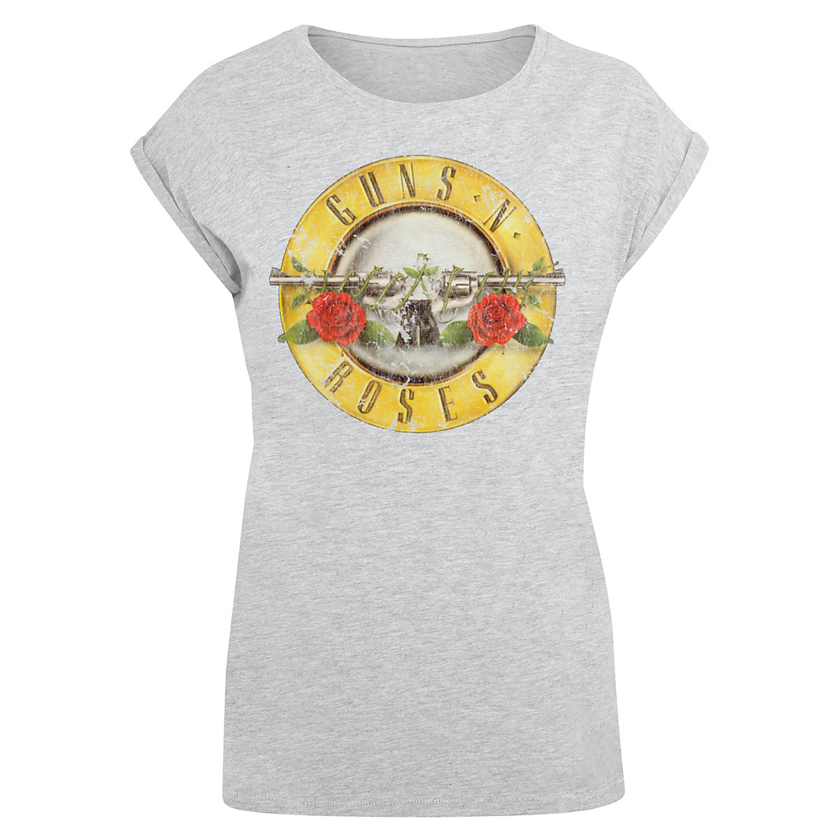 F4NT4STIC PLUS SIZE Guns 'n' Roses Vintage Classic Logo Black T-Shirts grau