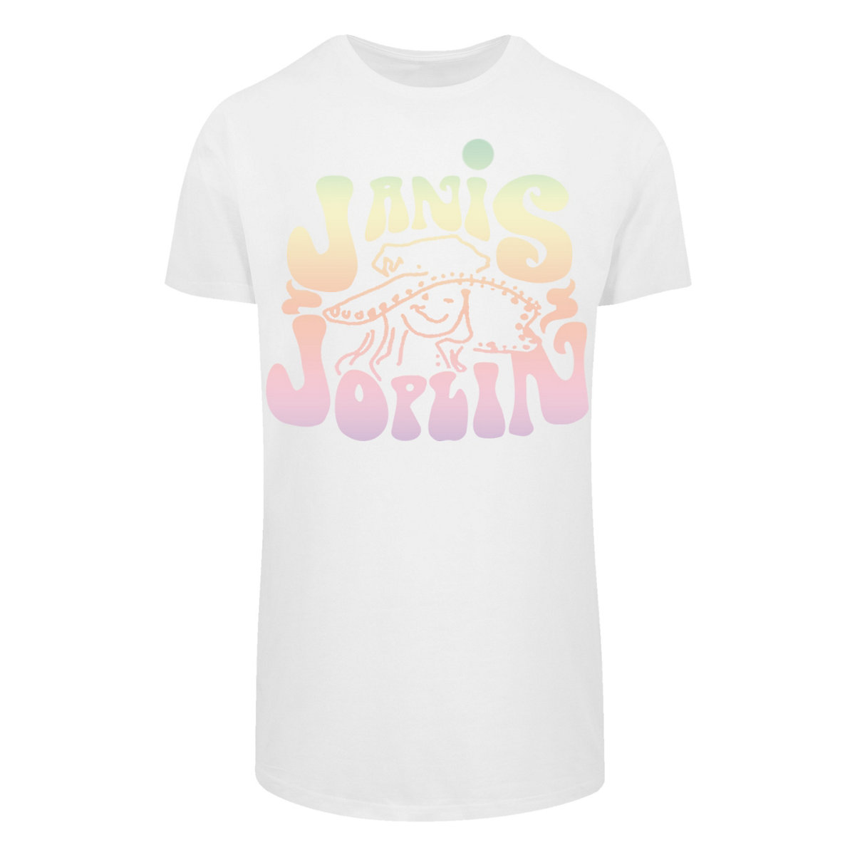 F4NT4STIC PLUS SIZE Janis Joplin Pastel Logo T-Shirts weiß