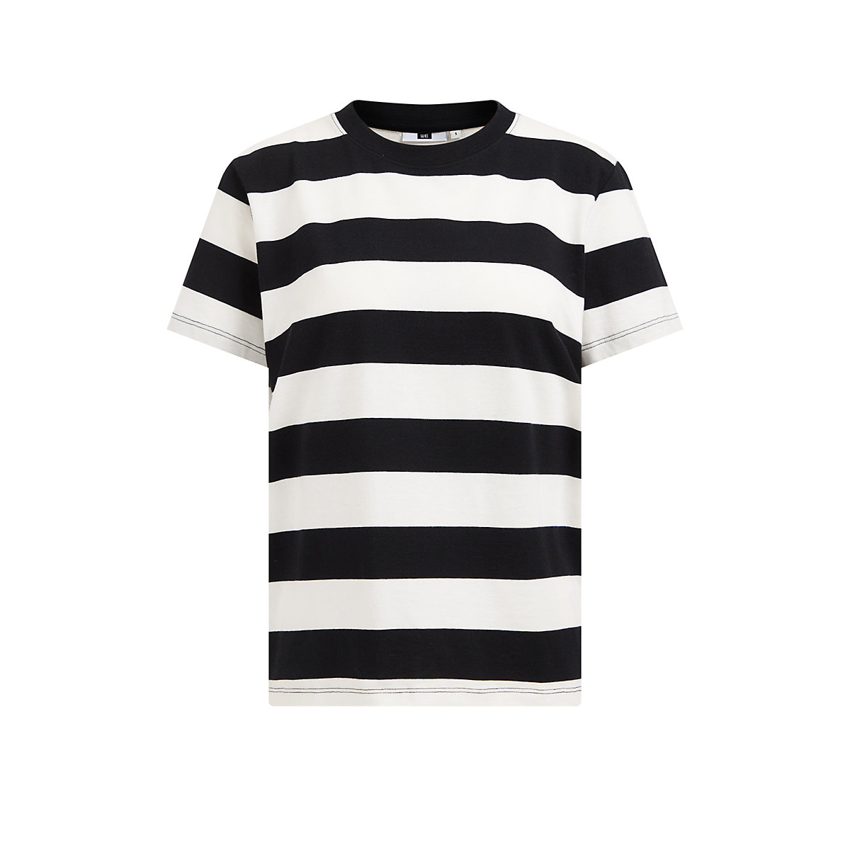 WE Fashion Damen-T-Shirt mit Muster Kurzarmhemden schwarz WE Fashion Damen-T-Shirt mit Muster Kurzarmhemden schwarz