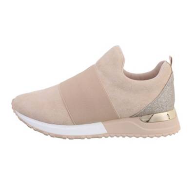 Ital-Design Sneakers Low Keilabsatz/Wedge Metallisch hellbraun