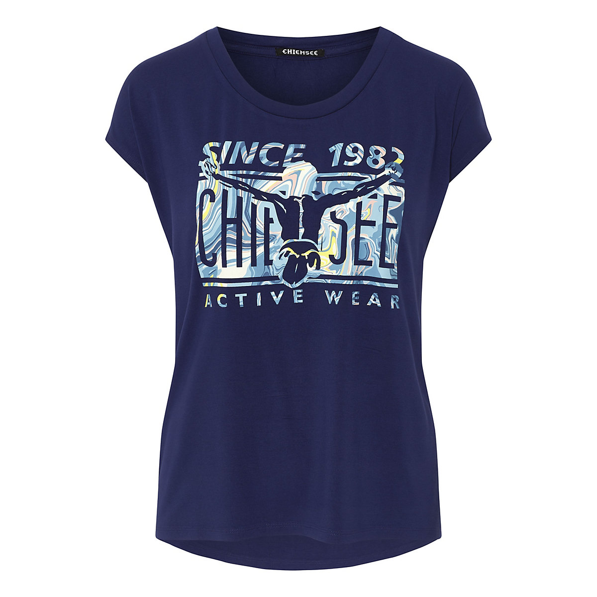 CHIEMSEE T-Shirt mit Multicolour-Jumper-Print T-Shirts dunkelblau