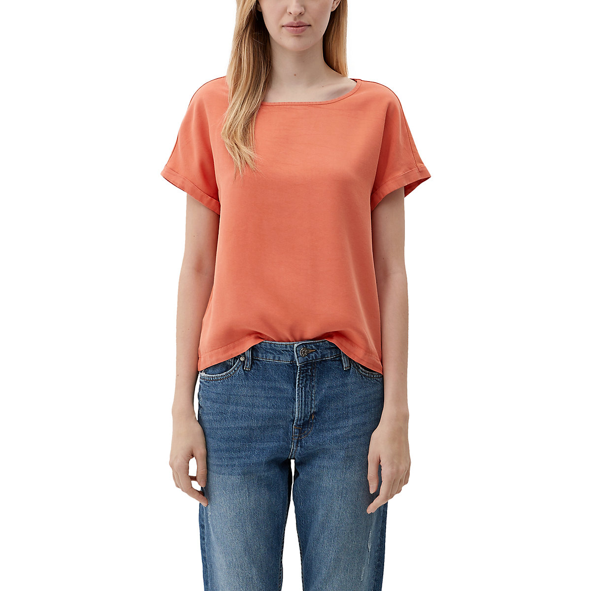 s.Oliver T-Shirt mit überschnittener Schulter T-Shirts orange