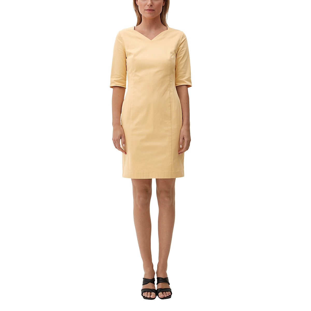 s.Oliver BLACK LABEL Kleid mit Tunika-Ausschnitt Jerseykleider gelb