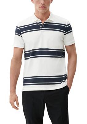 s.Oliver Poloshirt mit Streifenmuster T-Shirts weiß