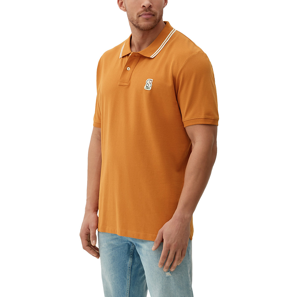 s.Oliver Poloshirt mit Stickerei T-Shirts orange