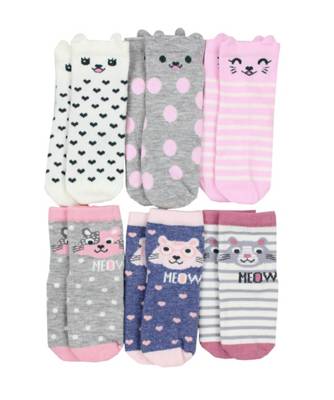 TupTam Kinder Socken Mädchen Jungen Bunt Gemustert 6er Pack für Kinder rosa