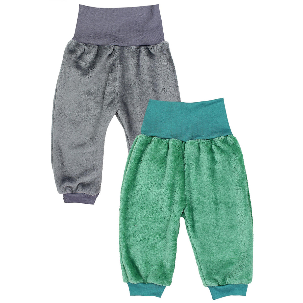 TupTam Baby Unisex Fleece Hose Babyhose Jogginghose Winter Warm für Kinder grau/grün