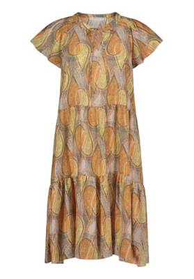 Betty & Co Betty & Co Stufenkleid mit Print gelb