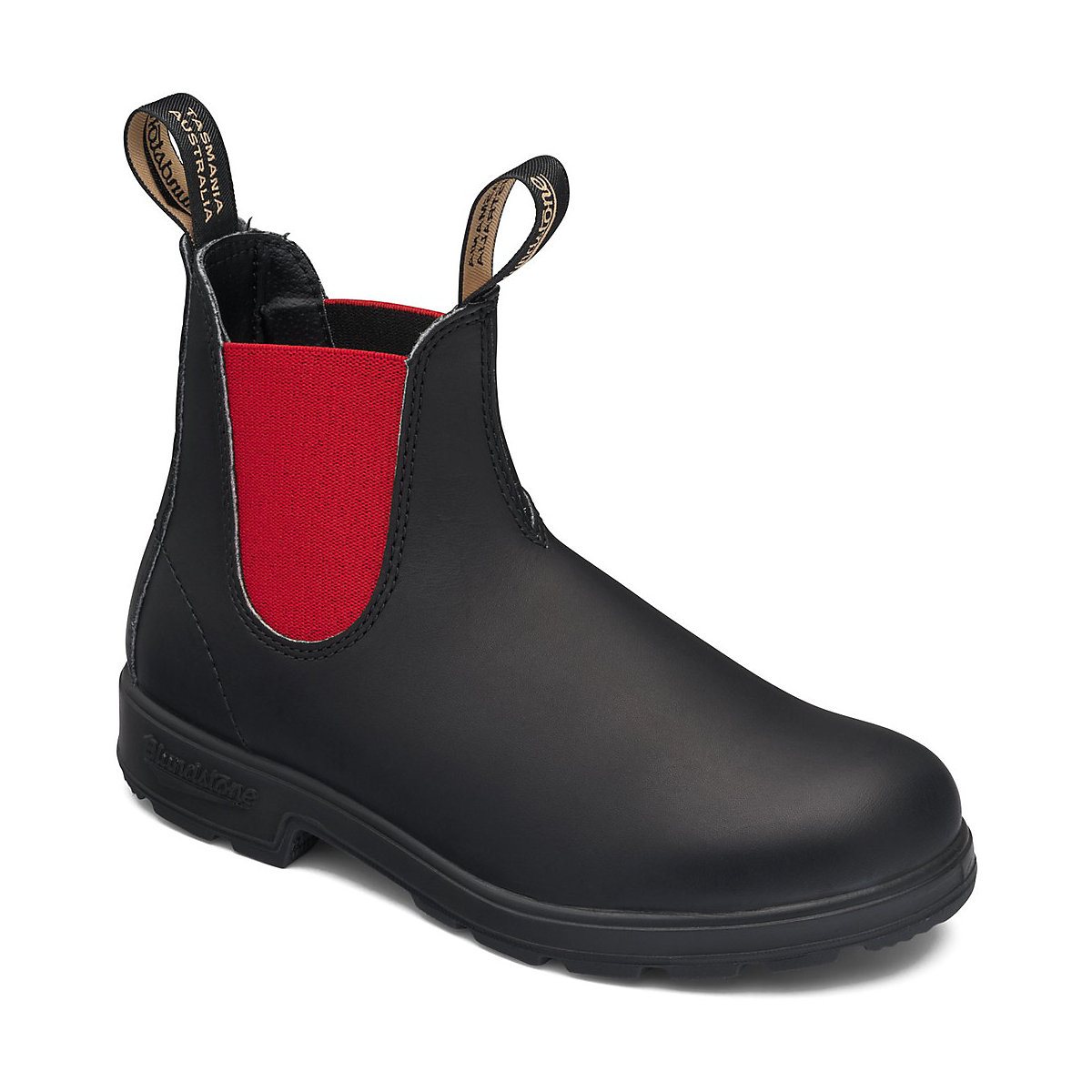 Blundstone Stiefel Boots #508 Voltan Leather Elastic (550 Series) Voltan Black/Red | Weite Größe schwarz/rot