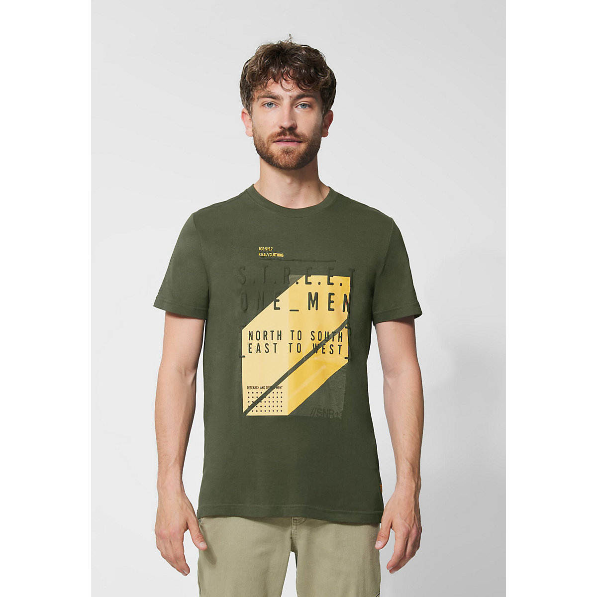 T-Shirt mit Partprint grün