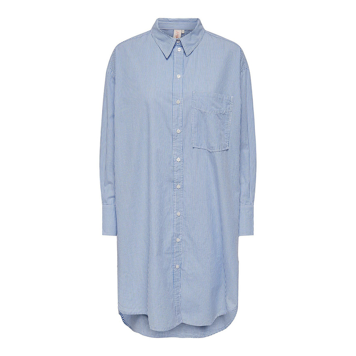 ONLY Extra Lange Hemd Bluse Langarm Shirt Business Tunika ONLMATHILDE blau
