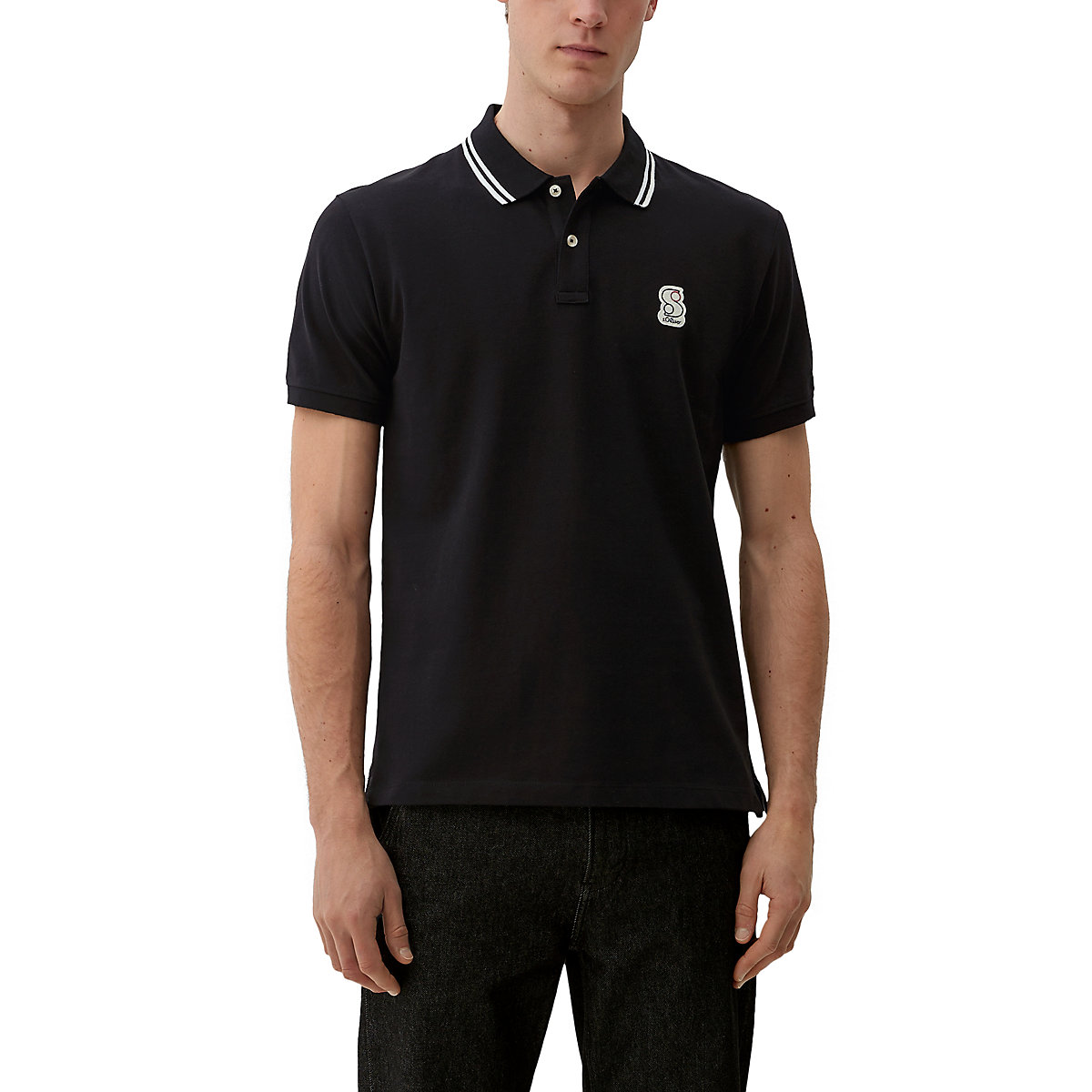 s.Oliver Poloshirt mit Labelpatch T-Shirts schwarz