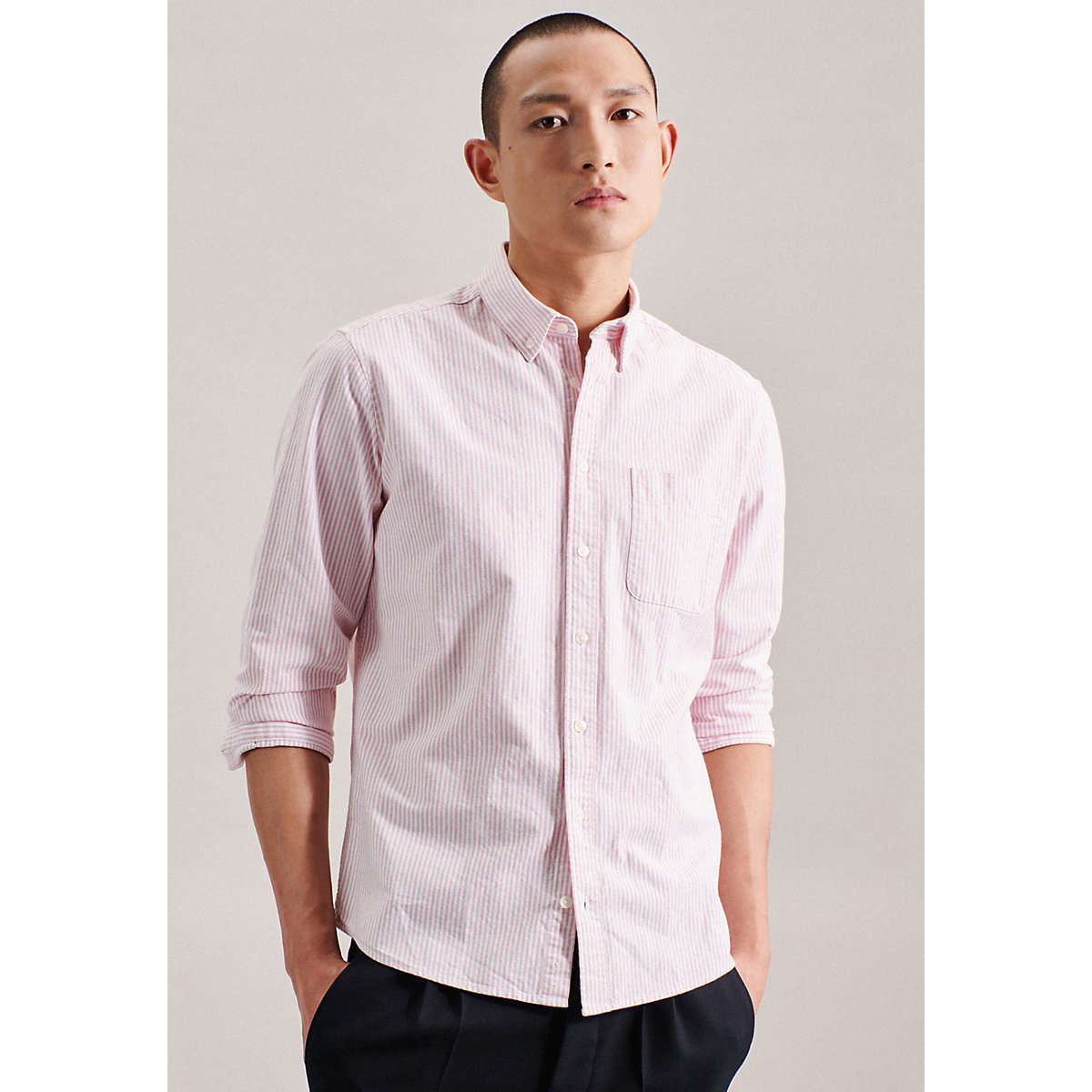 seidensticker Casual Hemd Regular Langarm Button-Down-Kragen Streifen Langarmhemden rosa/pink seidensticker Casual Hemd Regular Langarm Button-Down-Kragen Streifen Langarmhemden rosa/pink
