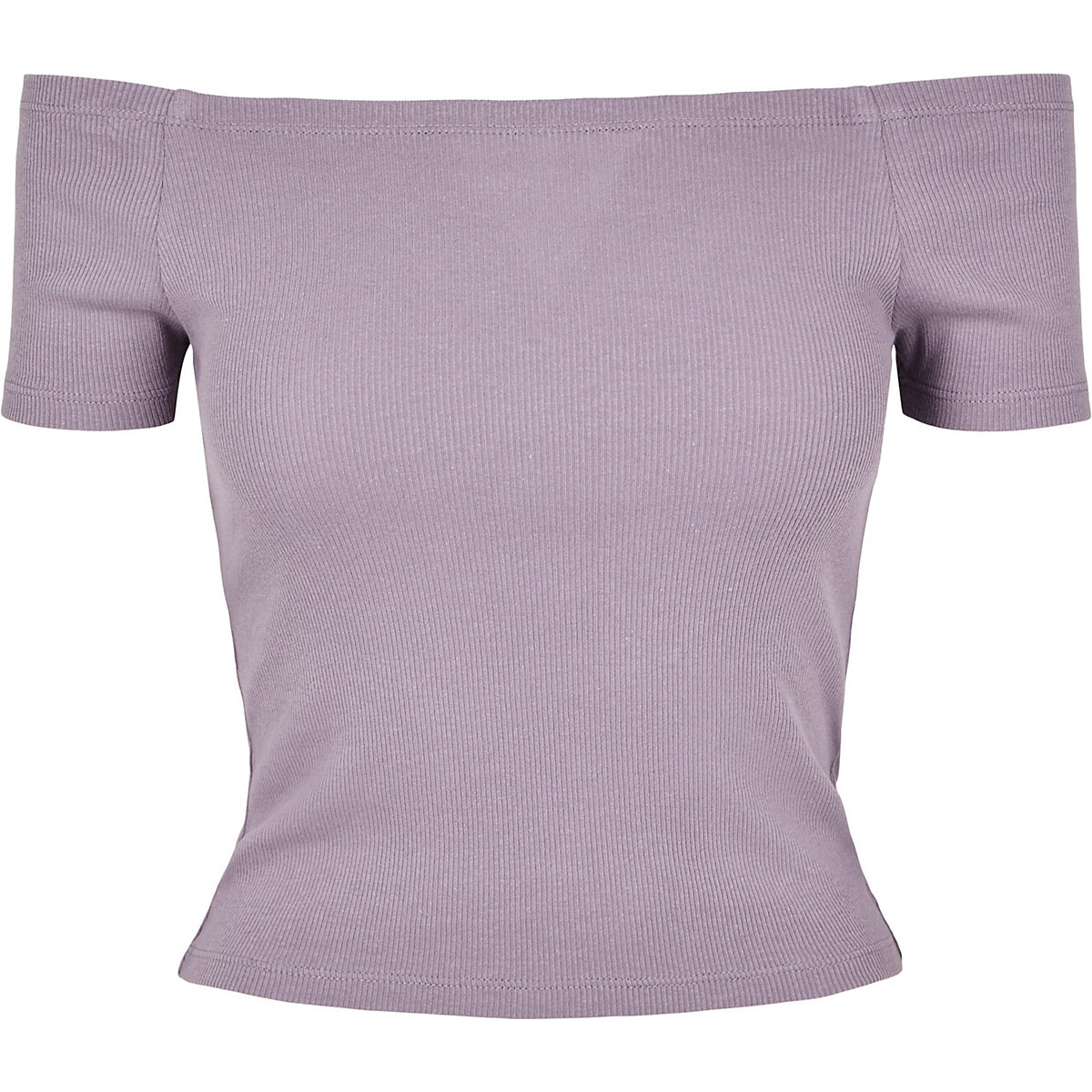Urban Classics Ladies Off Shoulder Rib Tee T-Shirts lila