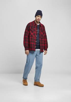 SOUTHPOLE® Southpole Flannel Quitted Shirt Jacket Übergangsjacken dunkelrot