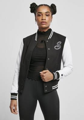 STARTER® BLACK LABEL Ladies Starter Sweat College Jacket Übergangsjacken schwarz/weiß