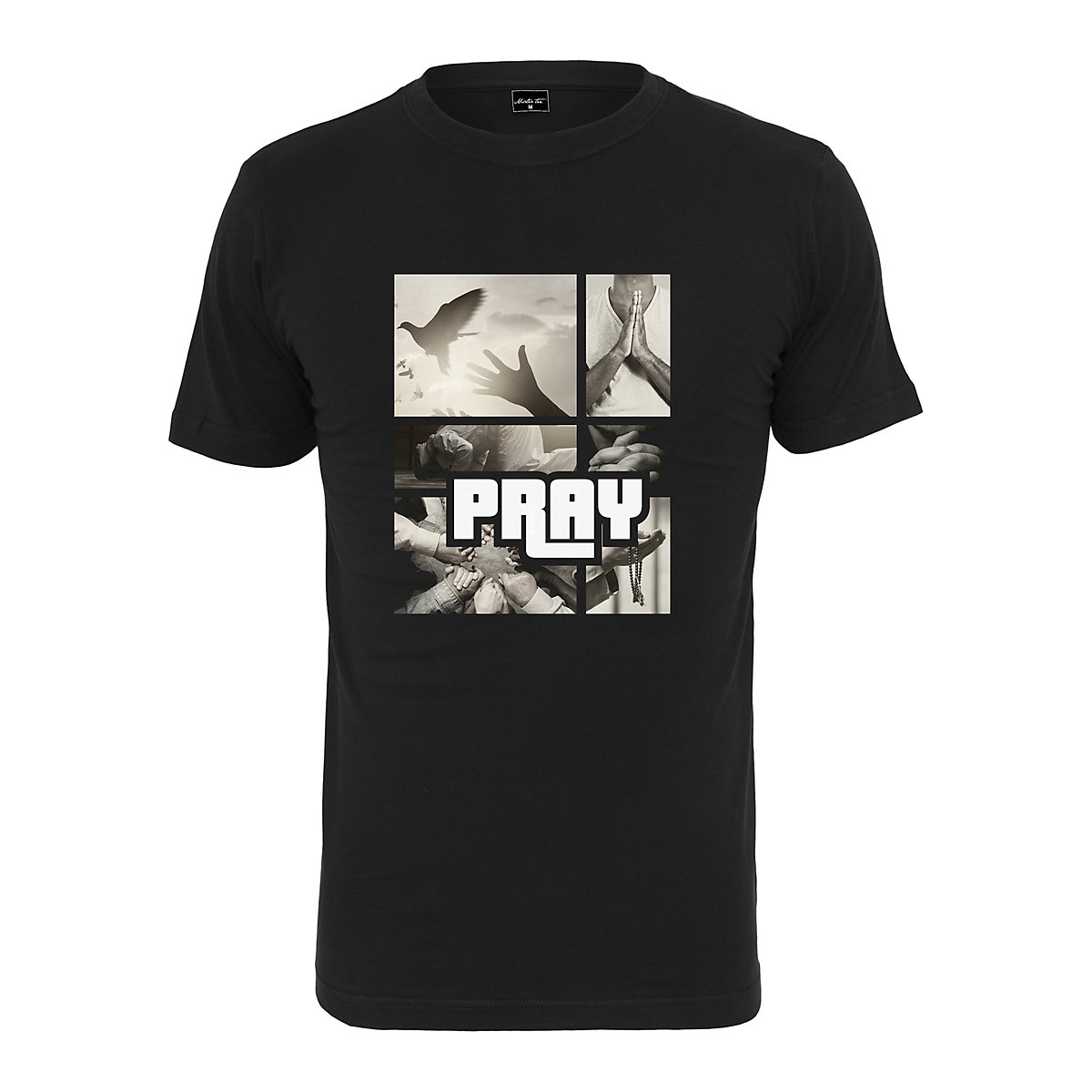 Mister Tee Pray Motive Tee T-Shirts schwarz