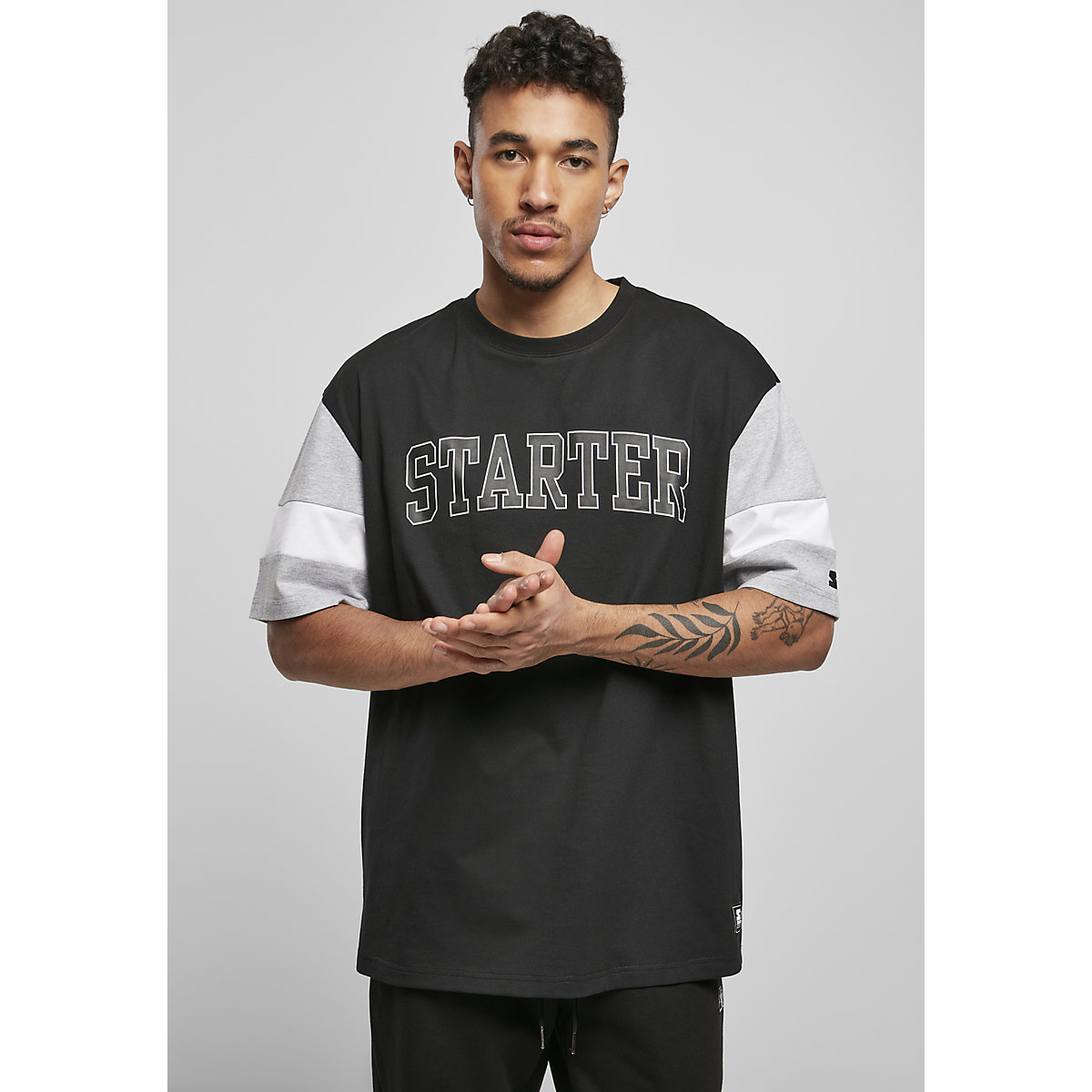 STARTER® BLACK LABEL Starter Throwback Tee T-Shirts schwarz/grau
