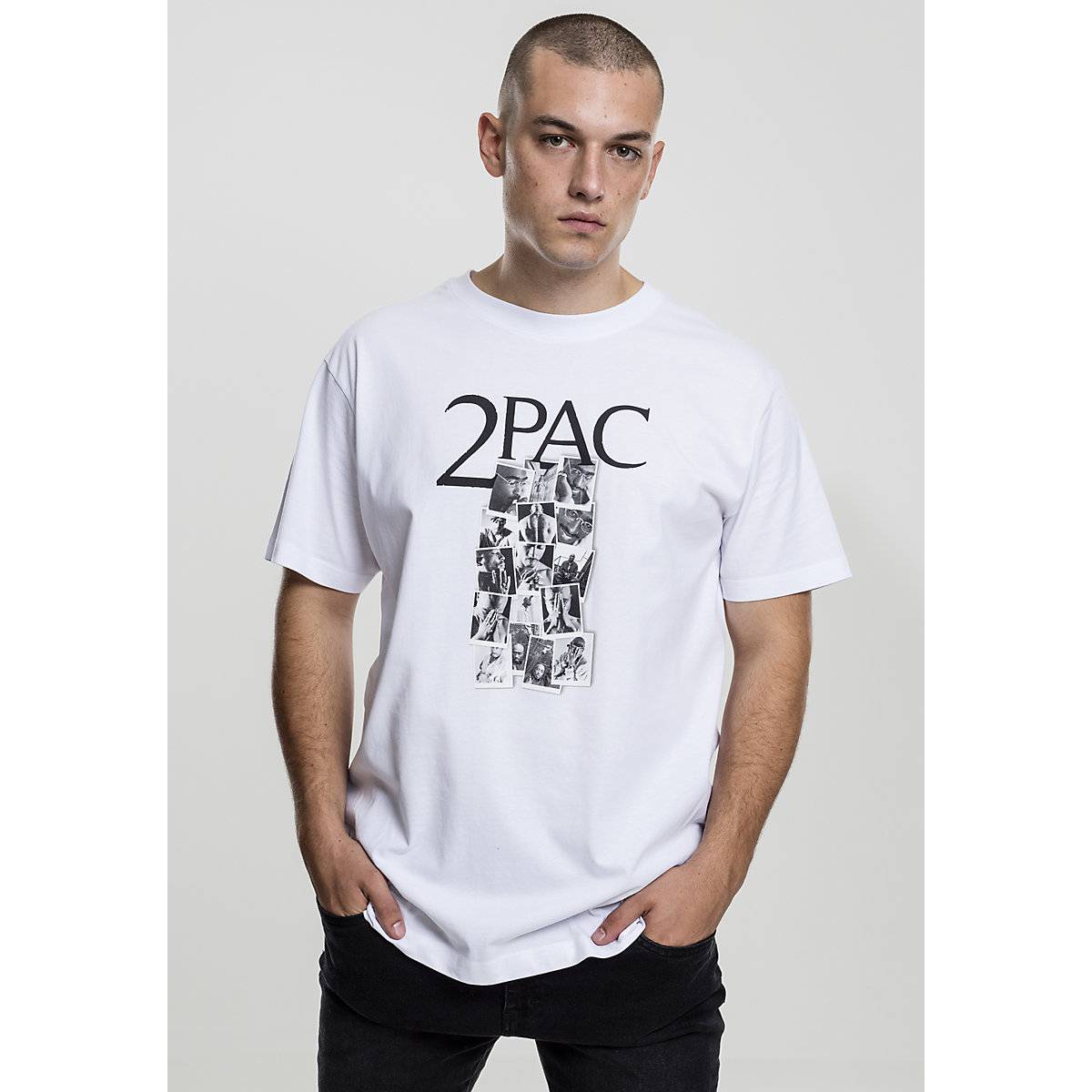Mister Tee Tupac Collage Tee T-Shirts weiß