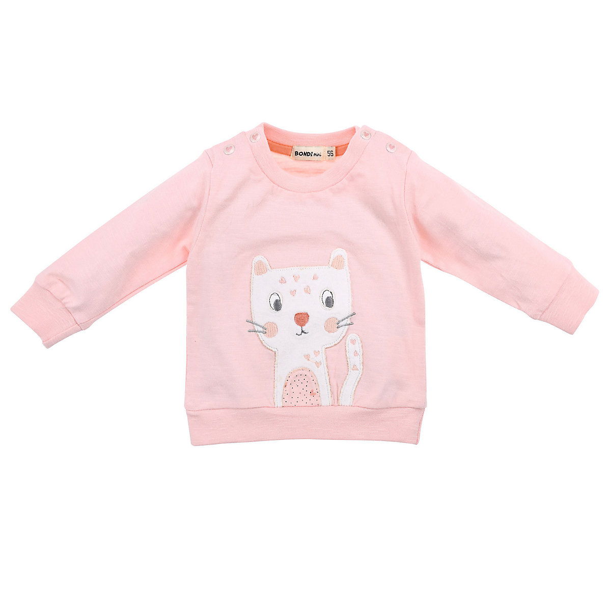 BONDI Kids T-Shirt langarm 'Katze' für Mädchen pastell