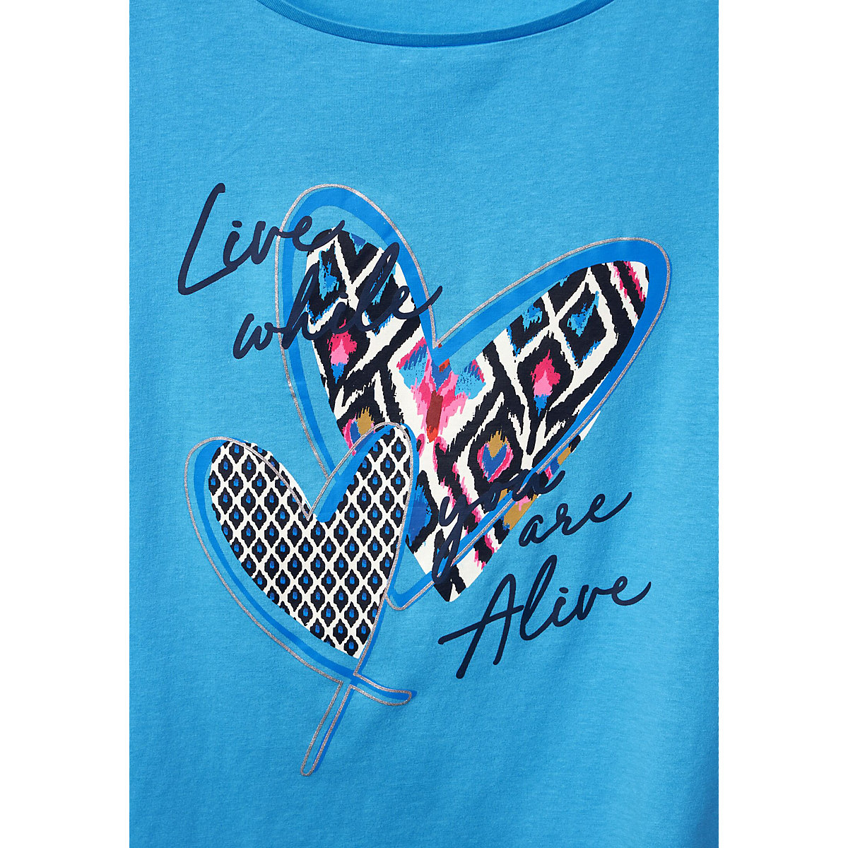 Street One Kurzarm T-Shirt mit Print dunkelblau YN8206