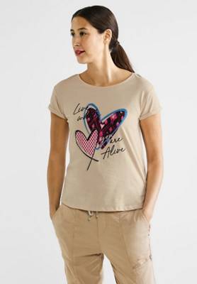 Street One Kurzarm T-Shirt mit Print sand