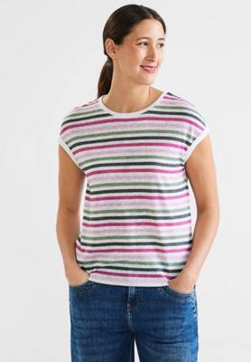 Street One Multicolor Streifen T-Shirt offwhite