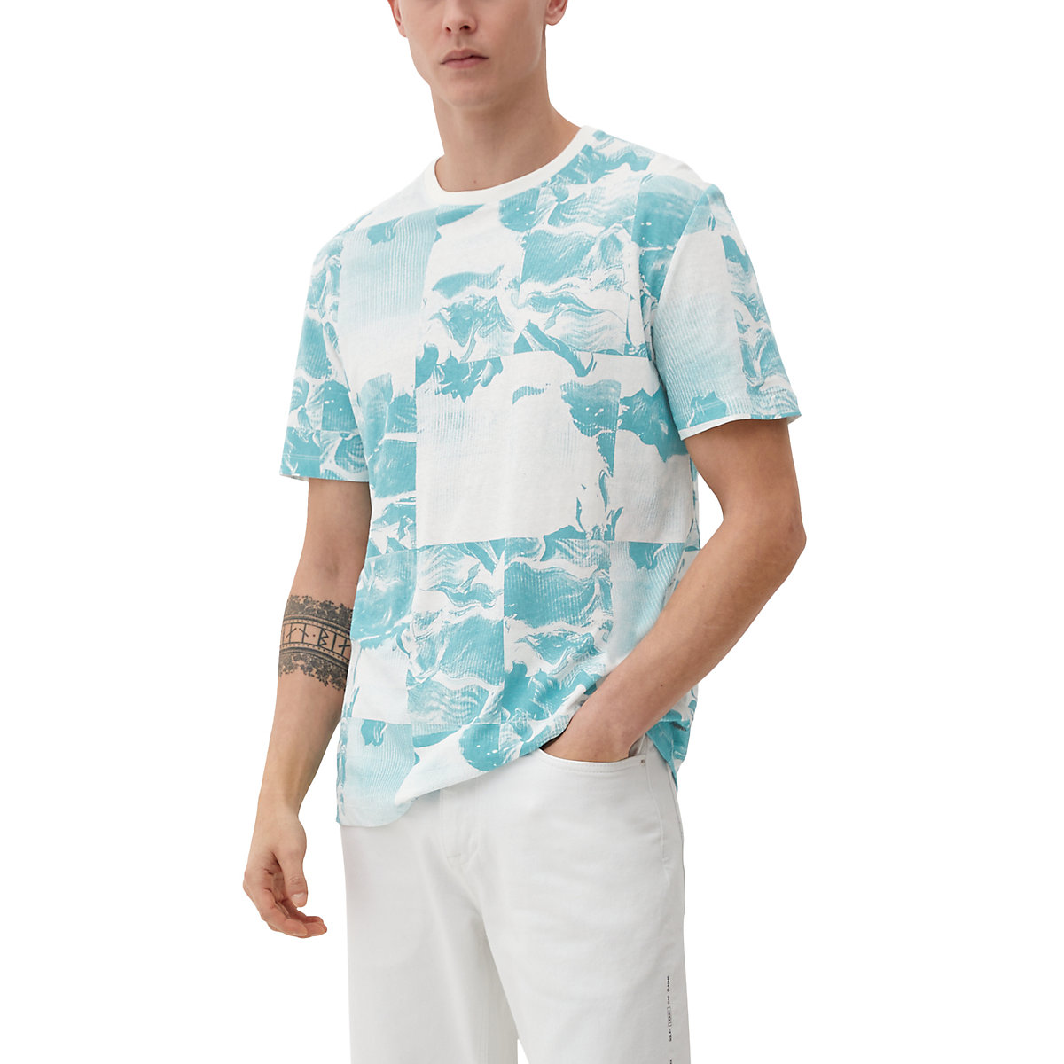 s.Oliver T-Shirt mit Alloverprint T-Shirts weiß