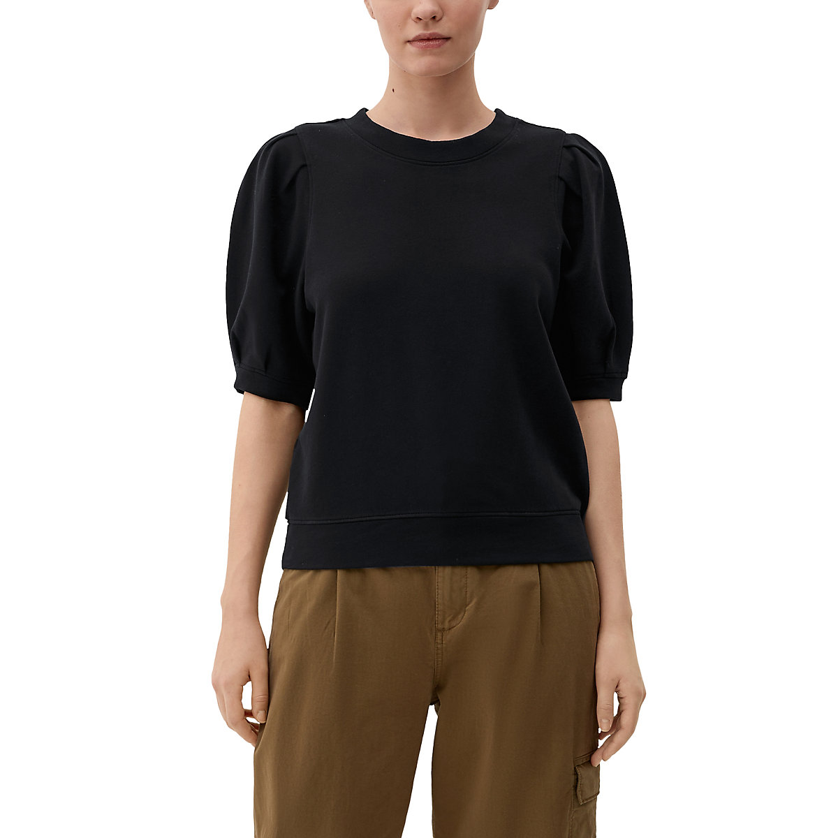 s.Oliver Sweatshirt mit halblangem Arm Sweatshirts schwarz