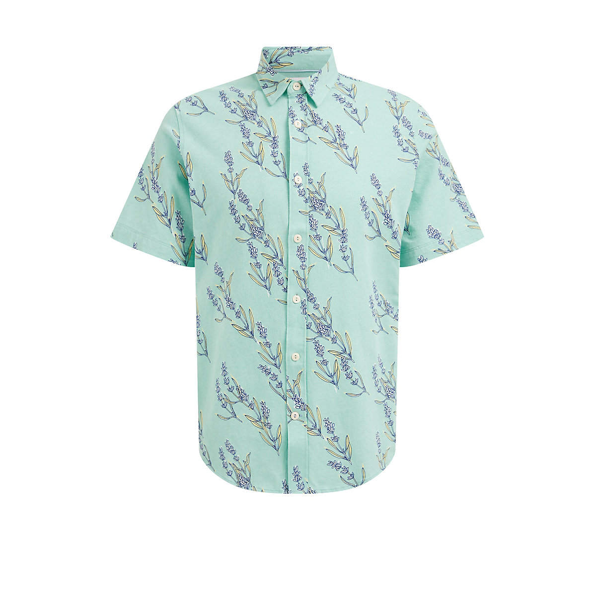 WE Fashion Herren-Regular-Fit-Hemd mit Muster Langarmhemden grün