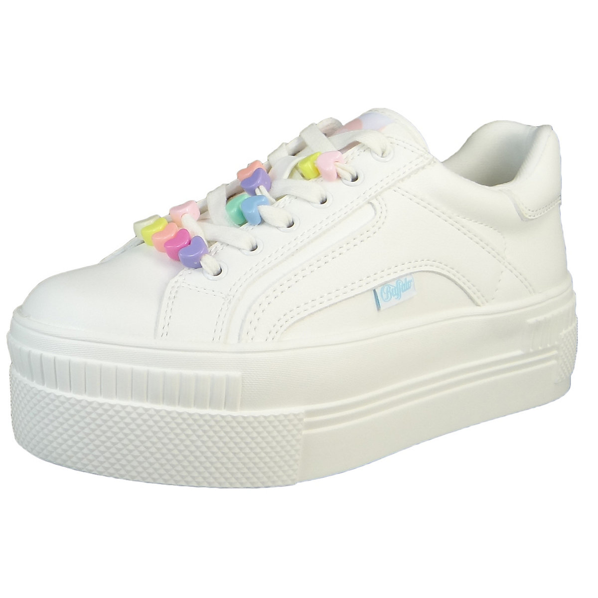 BUFFALO Damen Low Sneaker Paired Candy Low Top 1630900 Weiß White Textil Sneakers Low weiß