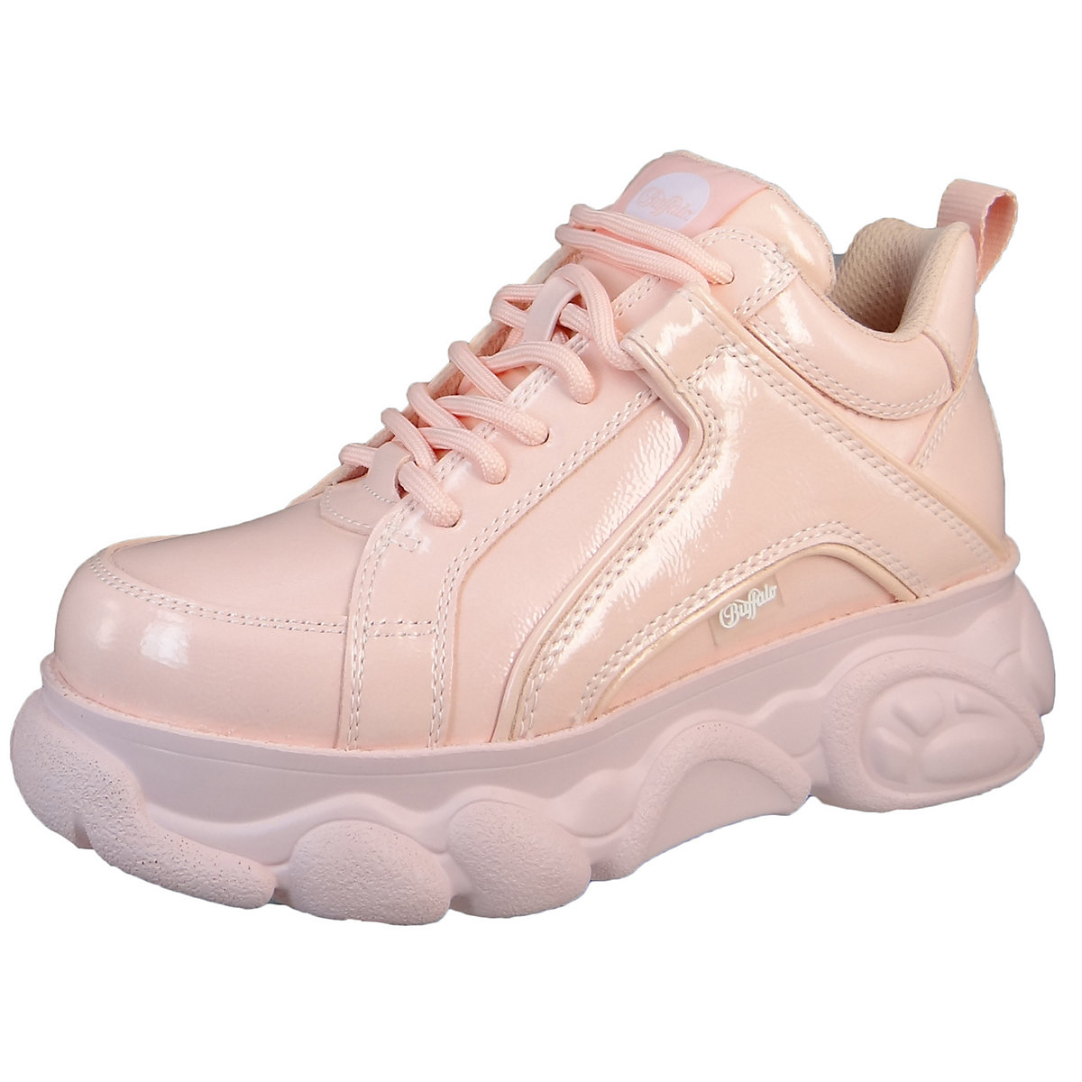 BUFFALO Damen Low Sneaker CLD Corin Patent Low Top 1630877 Rosa Baby Pink Kunstleder Sneakers Low pink