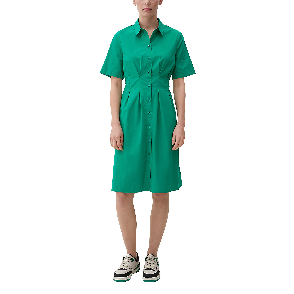s.Oliver Kleid mit Kellerfalten Jerseykleider grün