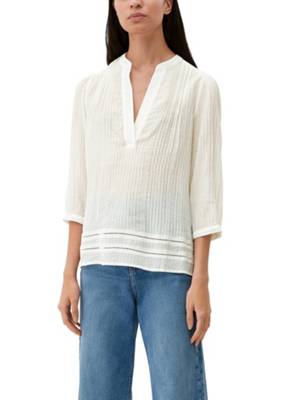 s.Oliver Bluse aus Viskosemix 3/4-Arm-Blusen creme