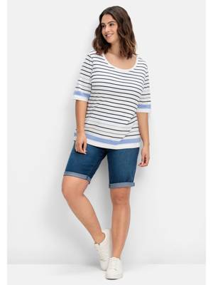 sheego Schmale Jeans-Bermudas Shorts blue denim