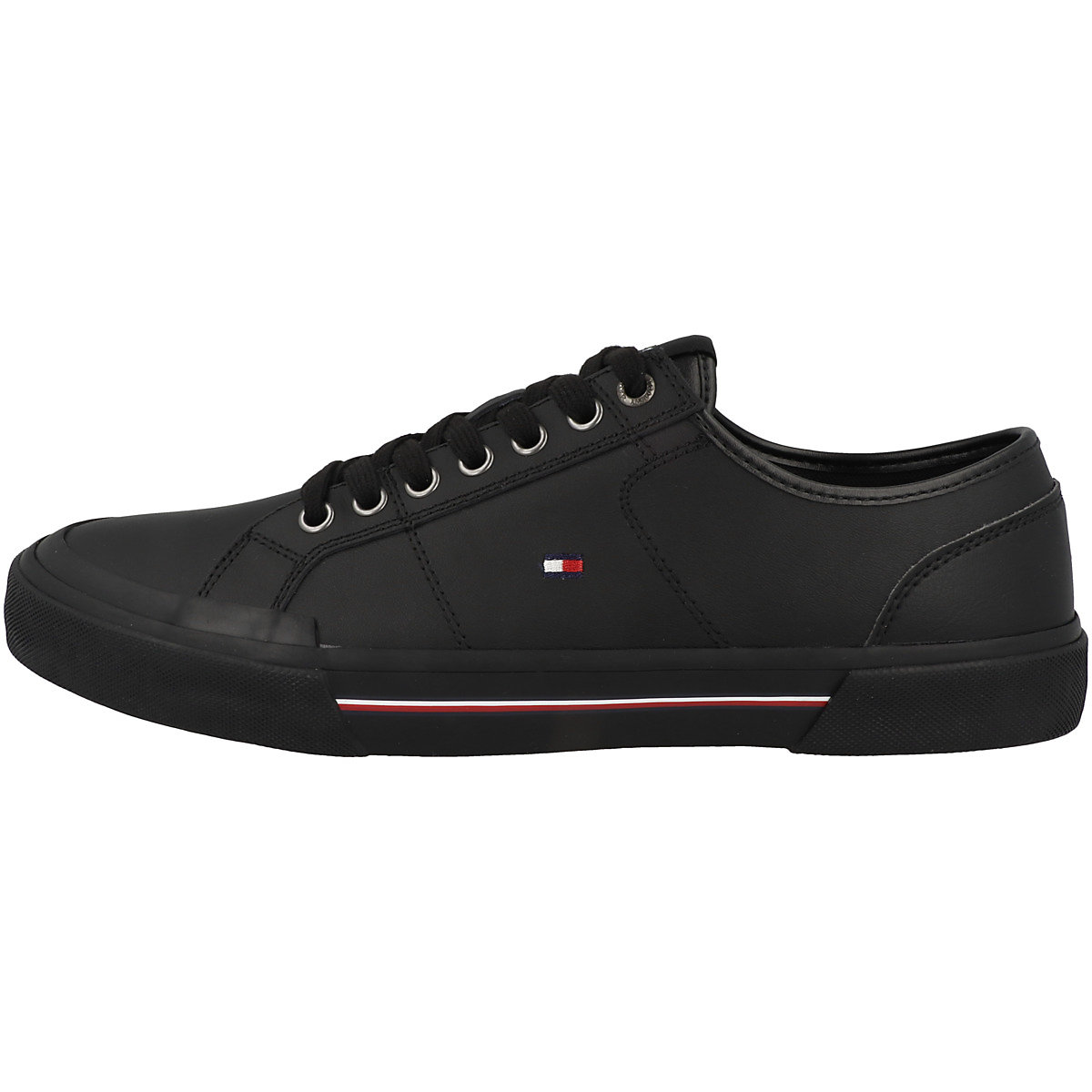 TOMMY HILFIGER Core Corporate Vulc Leather Sneaker low Herren Sneakers Low schwarz TOMMY HILFIGER Core Corporate Vulc Leather Sneaker low Herren Sneakers Low schwarz