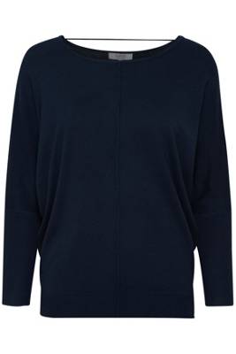 Feinstrick Pullover Langarm Stretch Shirt BYPIMBA dunkelblau