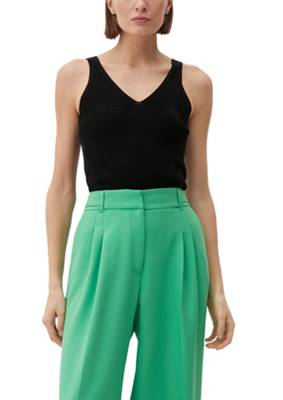 s.Oliver BLACK LABEL Top aus Viskosemix Pullunder schwarz