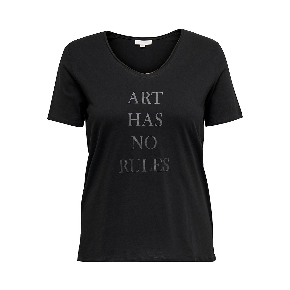ONLY CARMAKOMA Bedrucktes Spruch T-Shirt Übergröße Plus Size Top CARQUOTE schwarz
