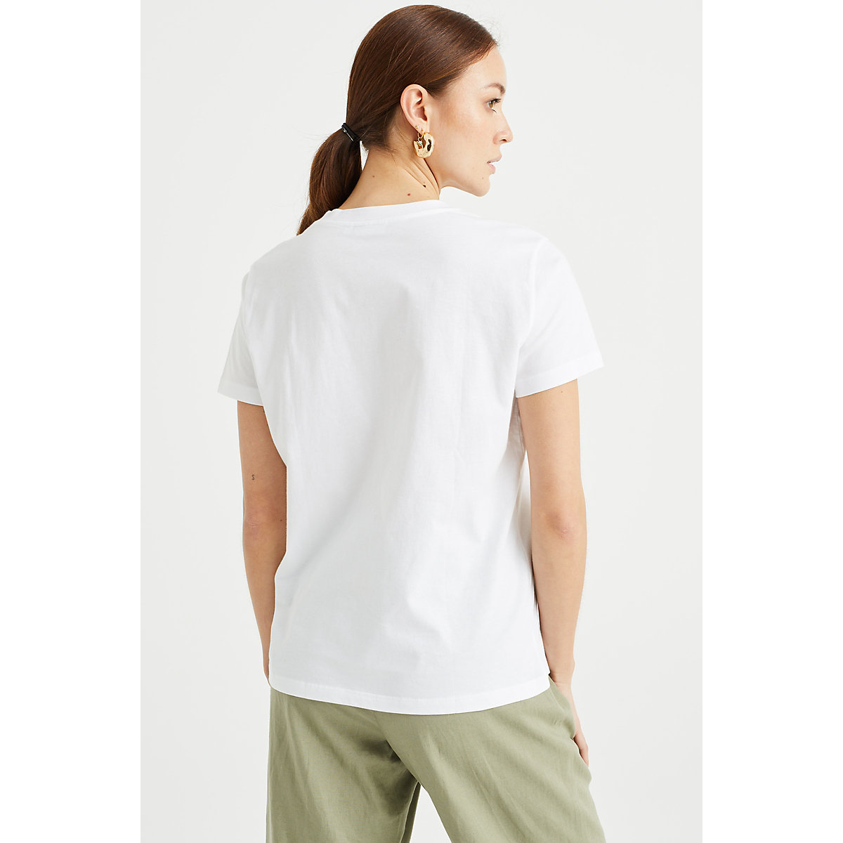 WE Fashion Damen-T-Shirt mit Stickerei Kurzarmhemden weiß
